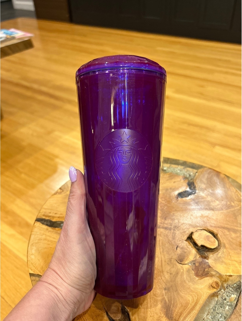 Starbucks Purple Iridescent 24oz Venti Tumbler Cup with Dome Lid 2022